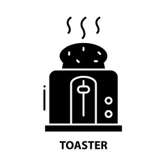 toaster symbol icon, black vector sign with editable strokes, concept illustration
