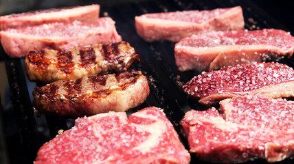 Traditional Brazilian meat for barbecue. Grilled steaks 