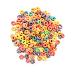 Delicious and nutritious fruit cereal loops flavorful, healthy and funny addition to kids breakfast