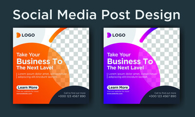 Corporate business social media post template design