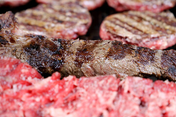 Traditional Brazilian meat for barbecue. Grilled steaks 