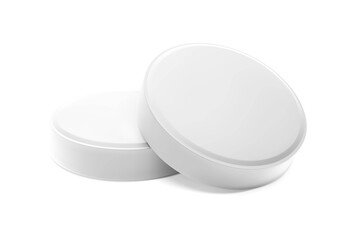 Realistic round pills isolated on white background. Vector illustration. Can be used for medical and cosmetic. EPS10.	