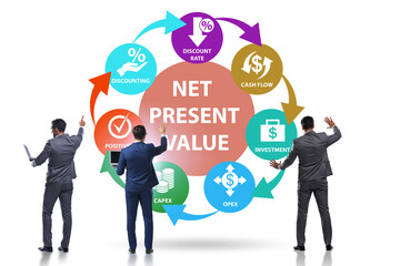 Fototapeta na wymiar Concept of NPV - Net Present Value