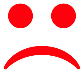 Sad smiley icon with flat style. Isolated vector sad smiley icon image on a white background.