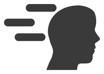 Rush mind icon with flat style. Isolated vector rush mind icon image on a white background.