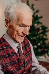 Portrait of Senior Retired Man Sitting at Home