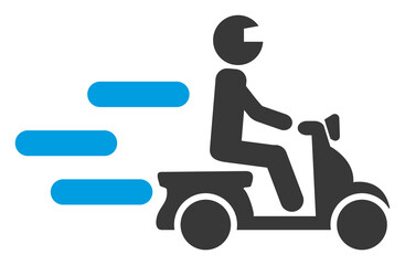 Fast motorbike icon with flat style. Isolated vector fast motorbike icon image on a white background.