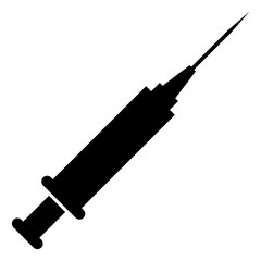Syringe icon with flat style. Isolated vector syringe pictogram on a white background.