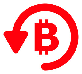 Bitcoin refund icon with flat style. Isolated vector bitcoin refund icon image on a white background.