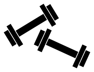 Barbells icon with flat style. Isolated vector barbells icon image on a white background.