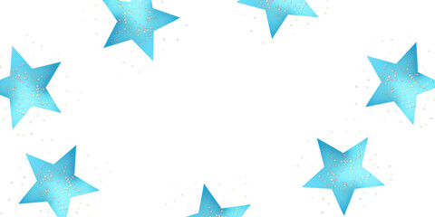 Christmas holiday composition. Blue stars decoration on white background. Christmas, New Year,...