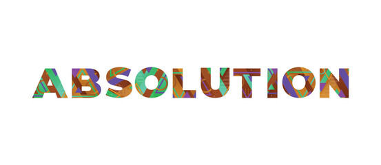 Absolution Concept Retro Colorful Word Art Illustration