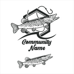 illustration of muskies. vector art.