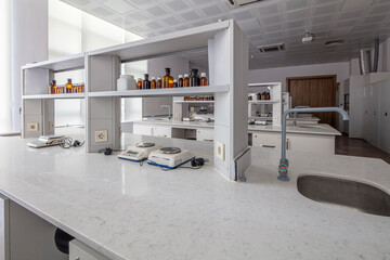 Pharmacy faculty laboratory. On medicine faculty laboratory room.