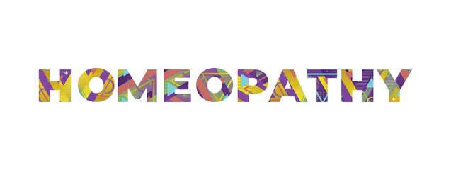 Homeopathy Concept Retro Colorful Word Art Illustration