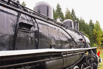 Steam locomotive engine.