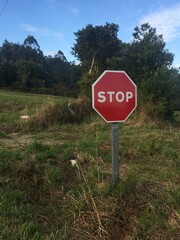 stop sign on nowhere