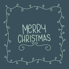 Fototapeta na wymiar Merry Christmas. Cute Merry Christmas card design. Typography design postcard. Can be used for banners, invitations, greeting cards, postcards, gifts and others.