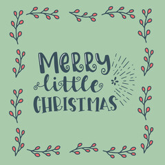 Merry Christmas. Cute Merry Christmas card design. Typography design postcard. Can be used for banners, invitations, greeting cards, postcards, gifts and others.