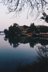Obraz premium sunset on the lake - Manavgat
