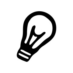 Hand drawn doodle style light bulb in vector. Isolated illustration on white background. For interior design, wallpaper, packaging, poster