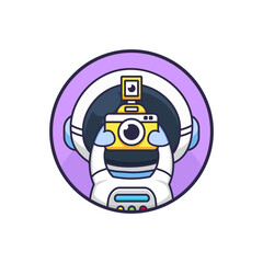 Obraz premium set of cute astronaut photography holding camera