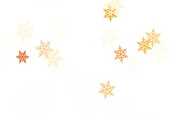 Light Orange vector texture with colored snowflakes, stars.