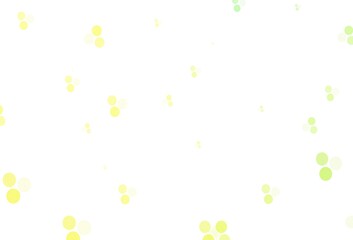 Light Green, Red vector background with bubbles.