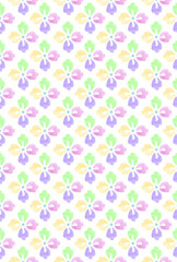 水彩　背景　はがきサイズ　花　和風　カラフル　紫ピンク黄色