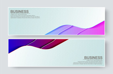 business banner with wave background