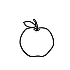 Line art illustration of a simple apple