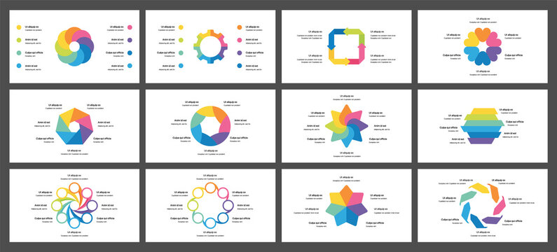 Editable circle infographic. Template for cycle diagram, graph, presentation and round chart. Business concept with 4, 6, 7 and 8 options, parts, steps or processes. Data visualization slide.