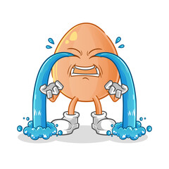 egg crying illustration. character vector