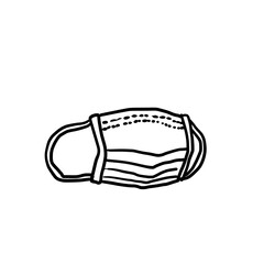 Line art illustration of a simple mask