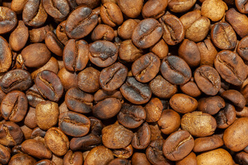 Roasted artesanal gourmet coffee beans pattern