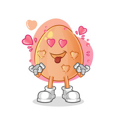 egg fallin love vector. cartoon character