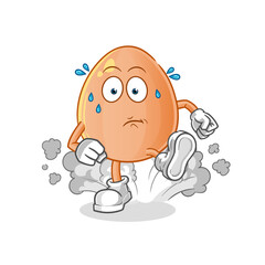  egg running illustration. character vector