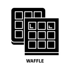 waffle symbol icon, black vector sign with editable strokes, concept illustration