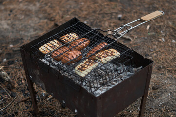 sonbaharda ormanda piknik