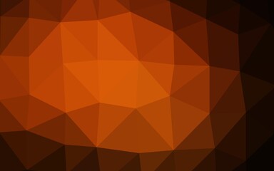 Dark Orange vector polygonal background.
