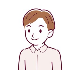 Young man in a pink Y-shirt