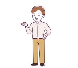 Young man in a pink Y-shirt