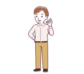 Young man in a pink Y-shirt