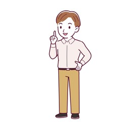 Young man in a pink Y-shirt