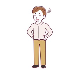 Young man in a pink Y-shirt