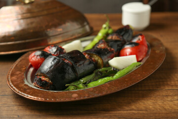 Kebab with eggplant traditional Turkish meal