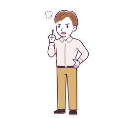 Young man in a pink Y-shirt