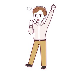 Young man in a pink Y-shirt