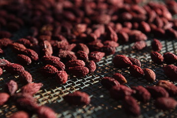 Red rosehip is drying