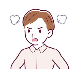 Young man in a pink Y-shirt